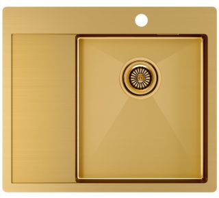 Мойка кухонная Paulmark Kroner PM225951-BGR правая брашированное золото